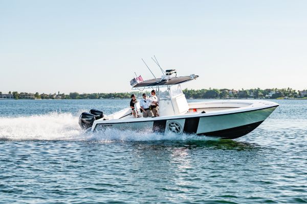 Marine unit driving through the water